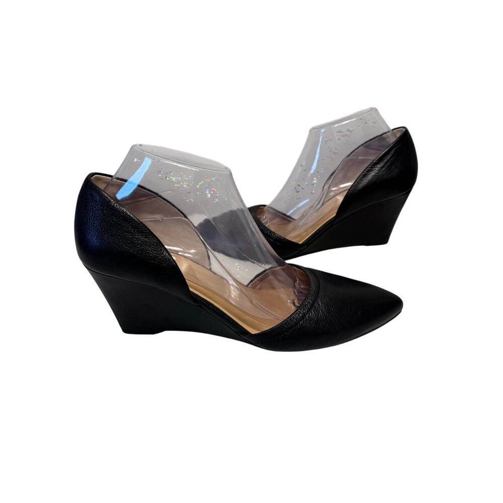 Franco Sarto Classic Black Wedge Pumps - Picture 4 of 8